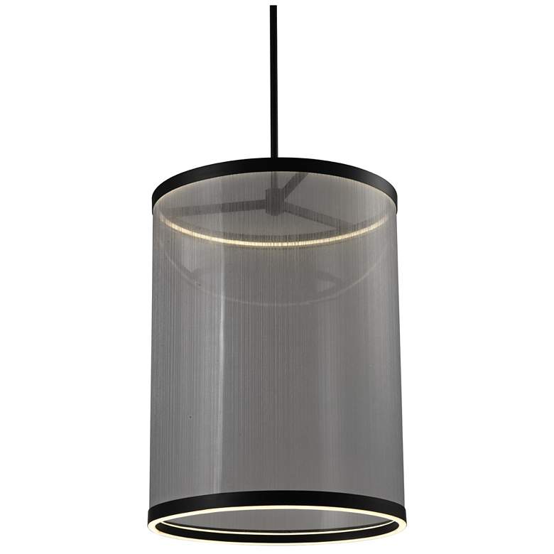 Image 1 Cora 17 3/4" Wide Black LED Cylinder Pendant Light