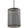 1_Cora 17 3/4" Wide Black LED Cylinder Pendant Light