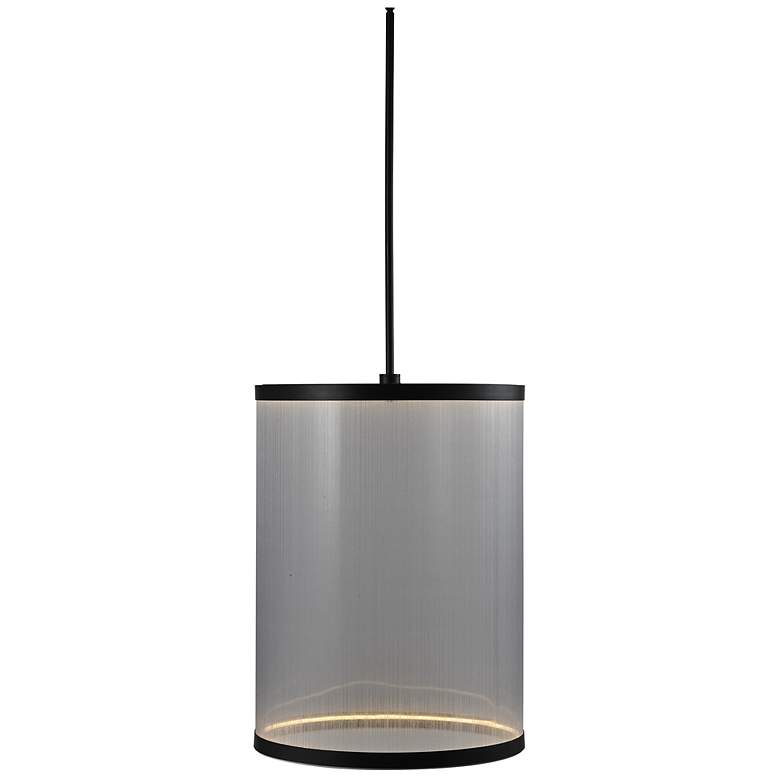 Image 2 Cora 17 3/4" Wide Black LED Cylinder Pendant Light more views