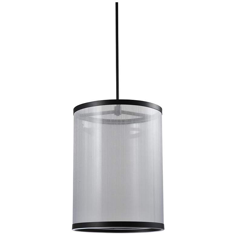 Image 3 Cora 17 3/4" Wide Black LED Cylinder Pendant Light more views