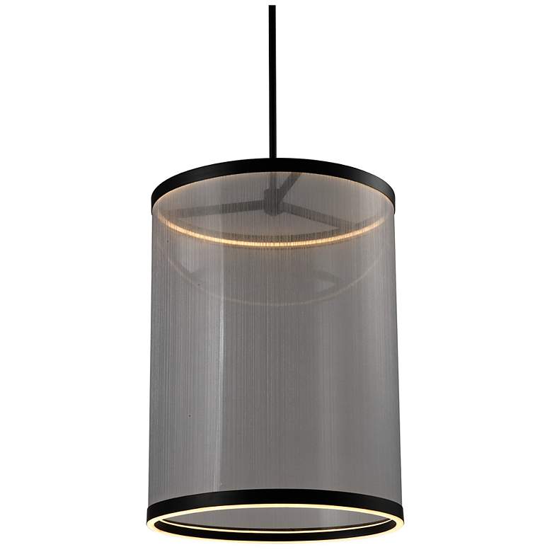 Image 5 Cora 17 3/4" Wide Black LED Cylinder Pendant Light more views