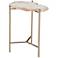 Cora 21" Champagne Gold and Natural Marble Accent Table