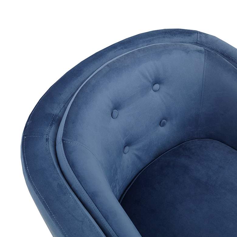 Image 3 Cora Blue Tufted Velvet Fabric Accent Chair more views