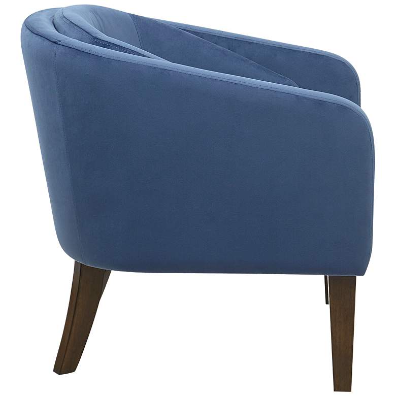 Image 7 Cora Blue Tufted Velvet Fabric Accent Chair more views