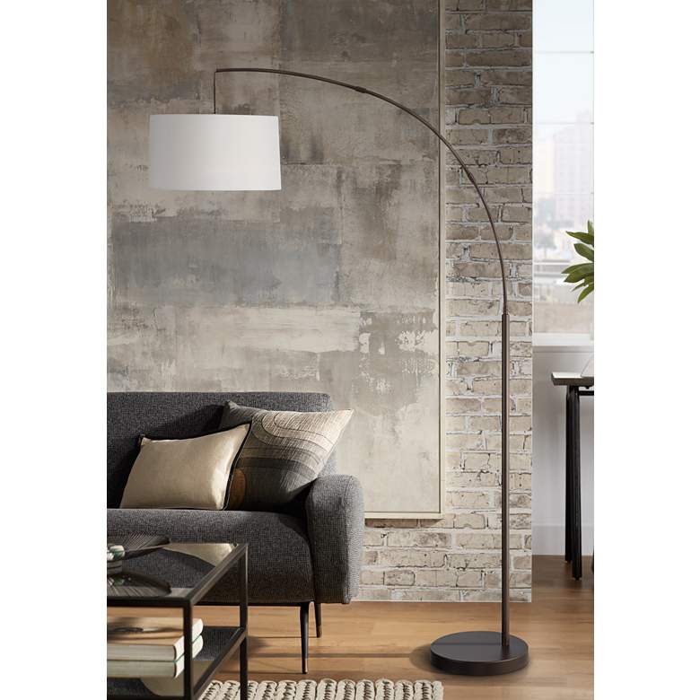 Image 1 Cora Bronze Metal Arc Floor Lamp