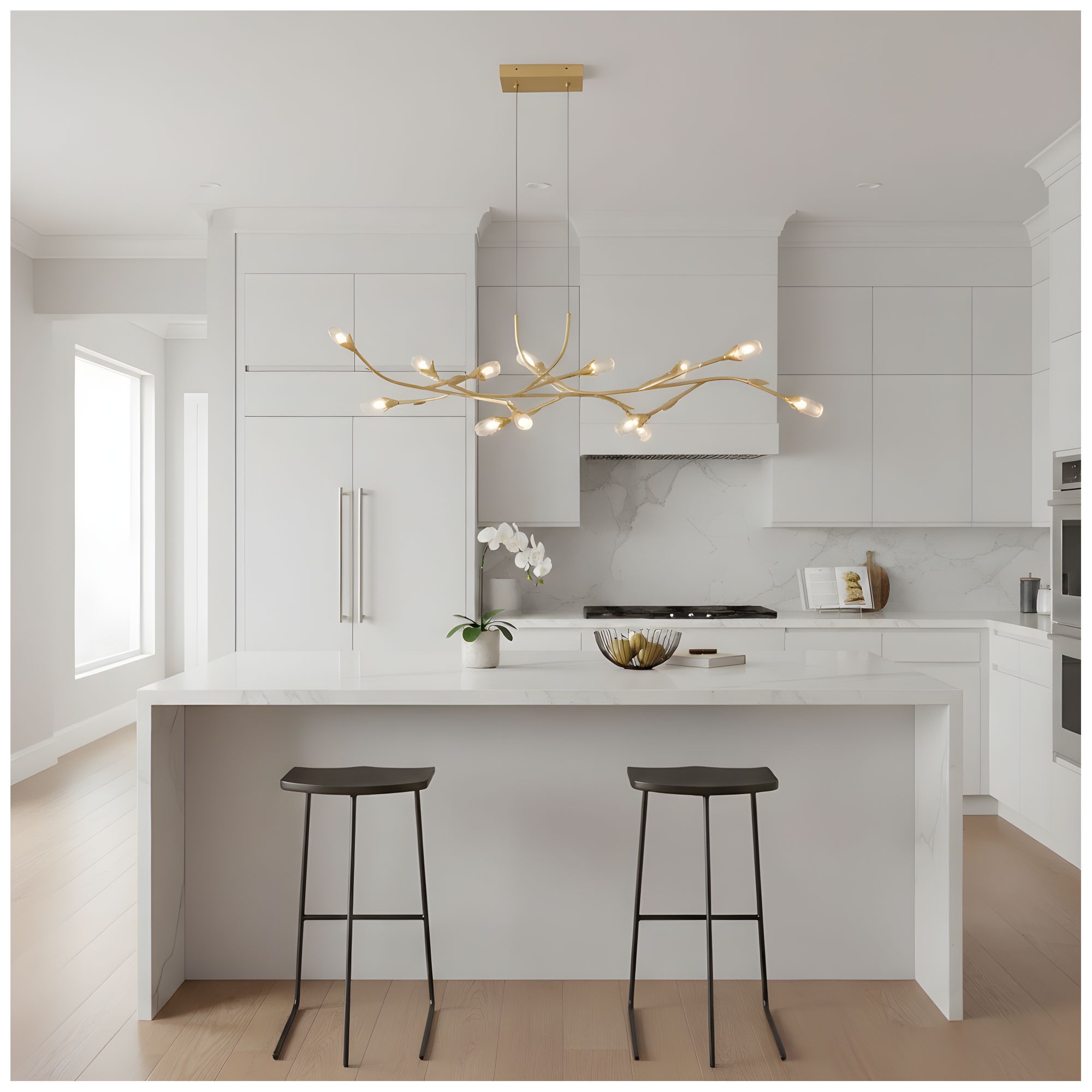 Cora Integrated LED Gold Leaf Island Light
