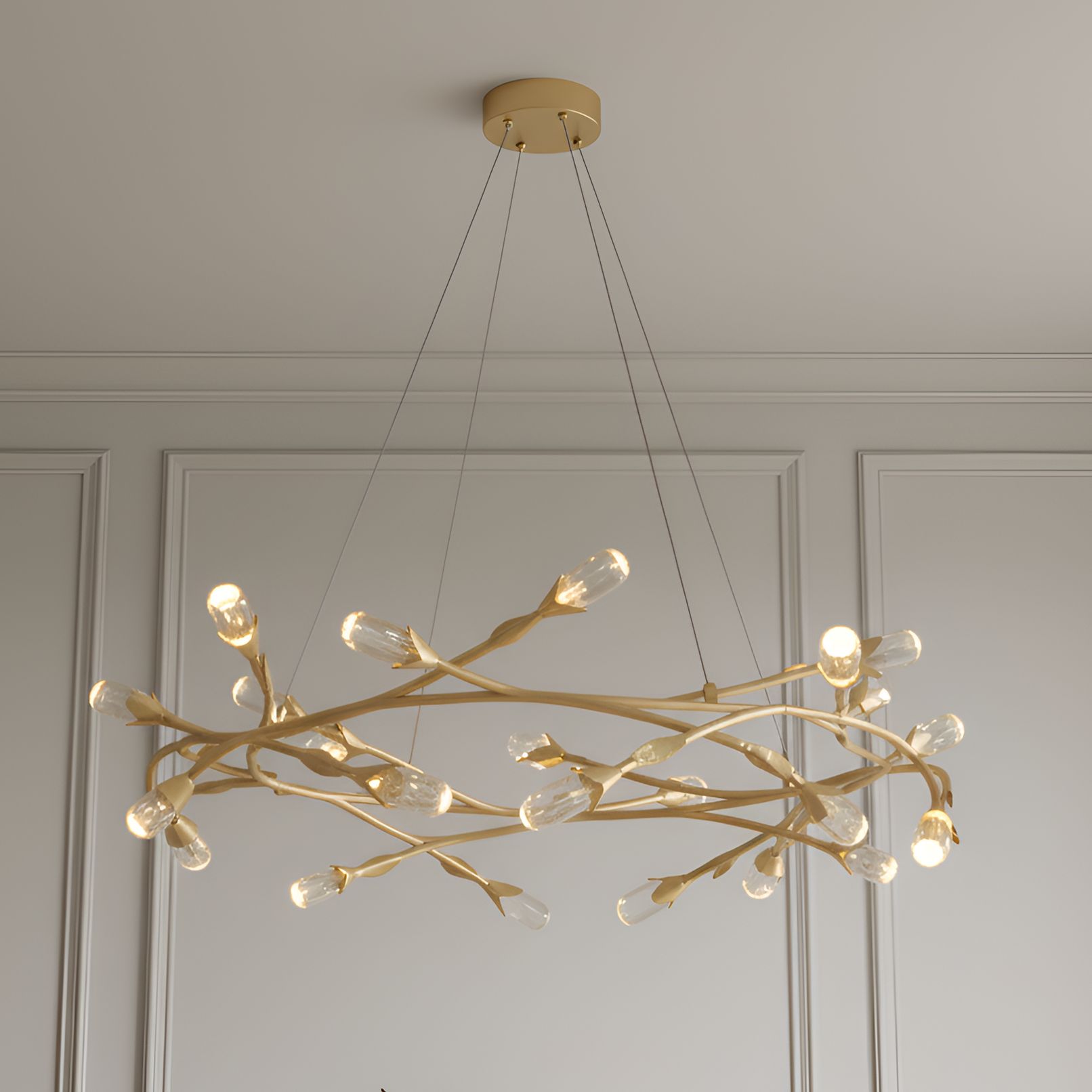 Thumbnail1 of Cora Integrated LED Gold Leaf Pendant Light