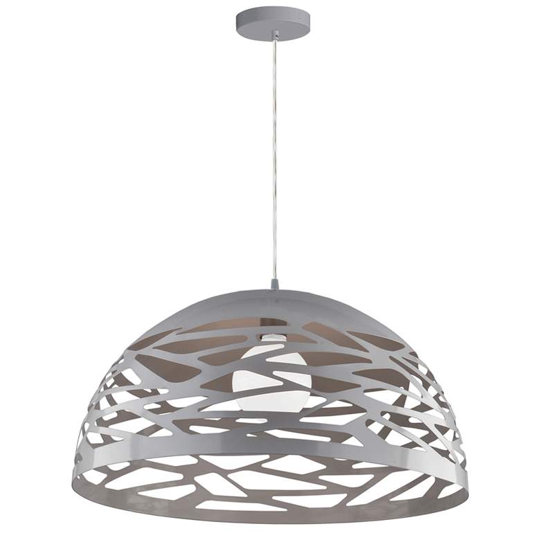 Image 1 Coral 16 inch Wide Grey Pendant