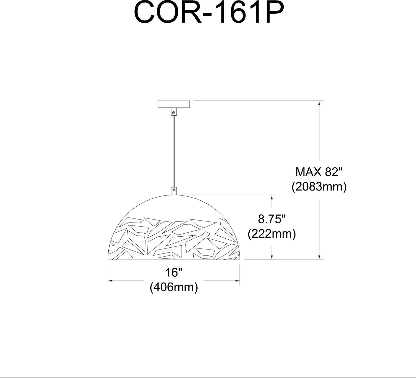 Image 3 Coral 16" Wide Grey Pendant more views