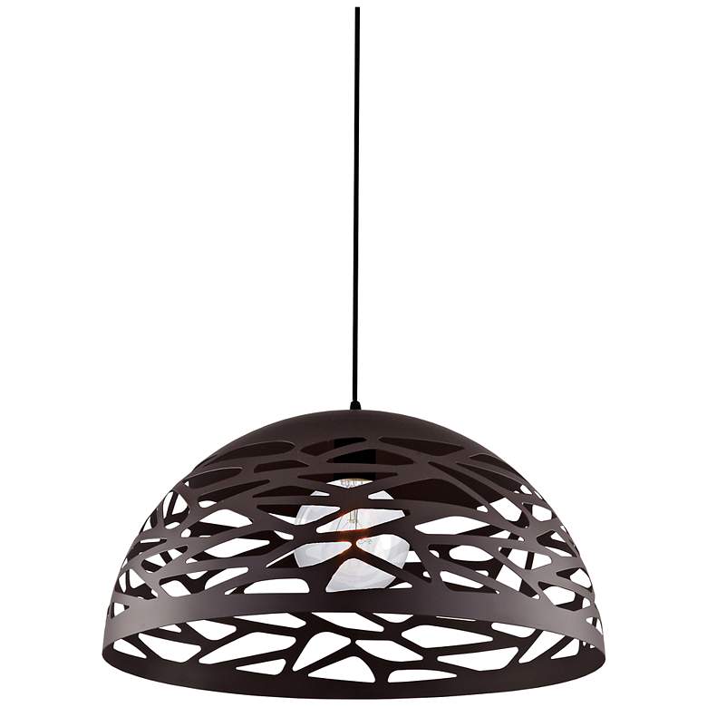 Image 2 Coral 16" Wide Painted Black Dome Pendant Light