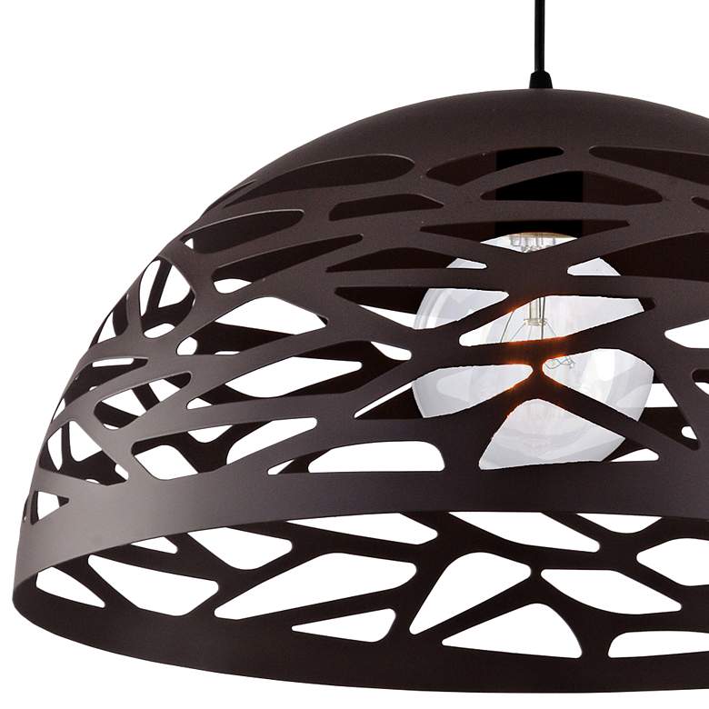 Image 3 Coral 16" Wide Painted Black Dome Pendant Light more views