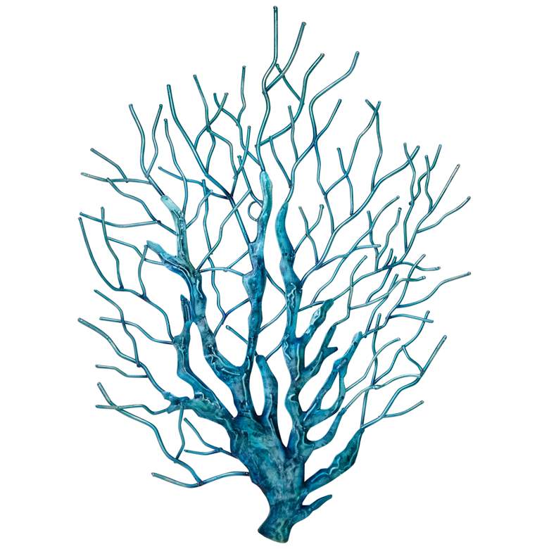 Image 1 Coral 19" High Blue Metal Wall Decor