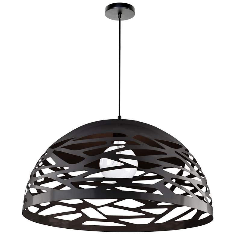 Image 1 Coral 20 inch Wide Matte Black Pendant