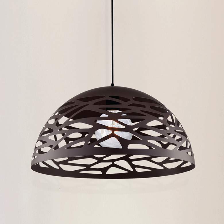 Image 1 Coral 20" Wide Matte Black Pendant