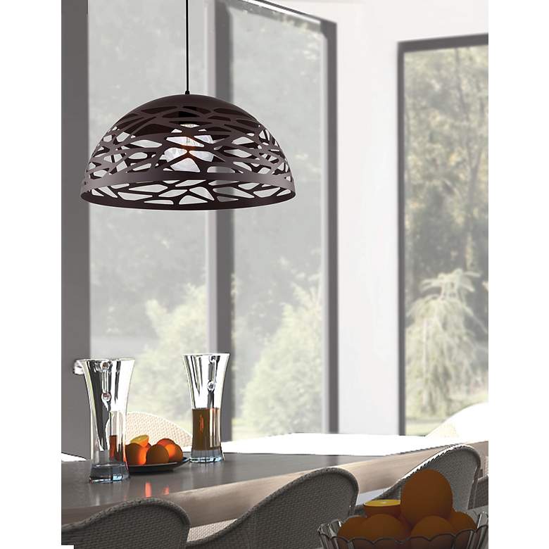 Image 3 Coral 20" Wide Matte Black Pendant more views