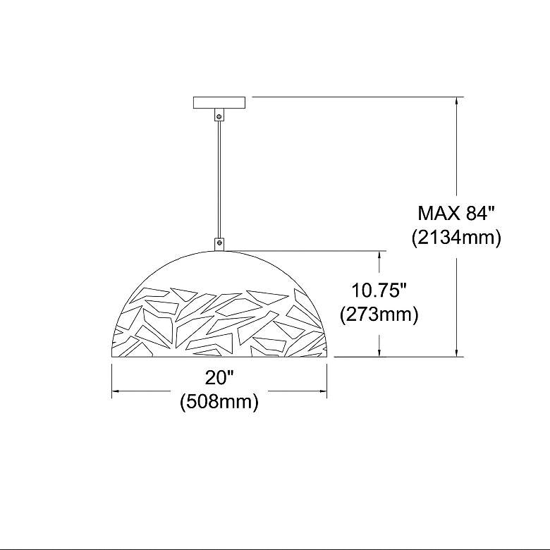 Image 4 Coral 20" Wide Matte White Dome Pendant Light more views