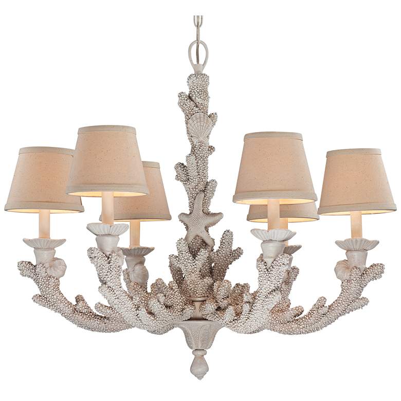 Image 3 Coral 29 inch Wide Antique Cottage 6-Light Chandelier more views