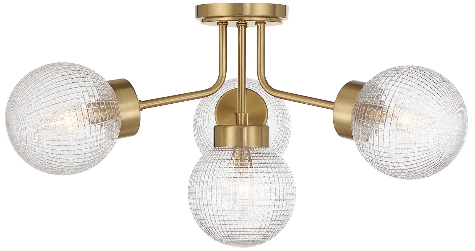 Thumbnail1 of Coral 4-Light Semi-Flush in Warm Brass