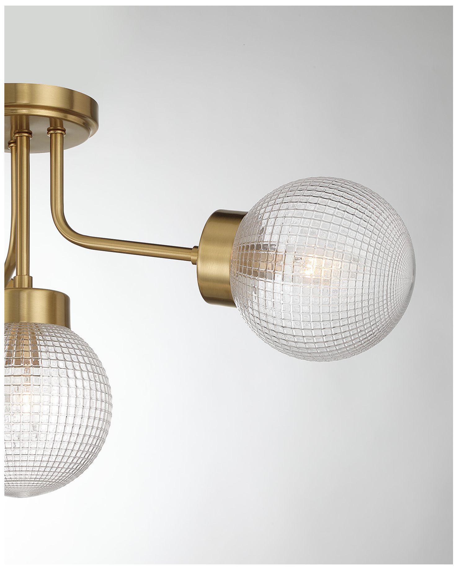 Coral 4-Light Semi-Flush in Warm Brass