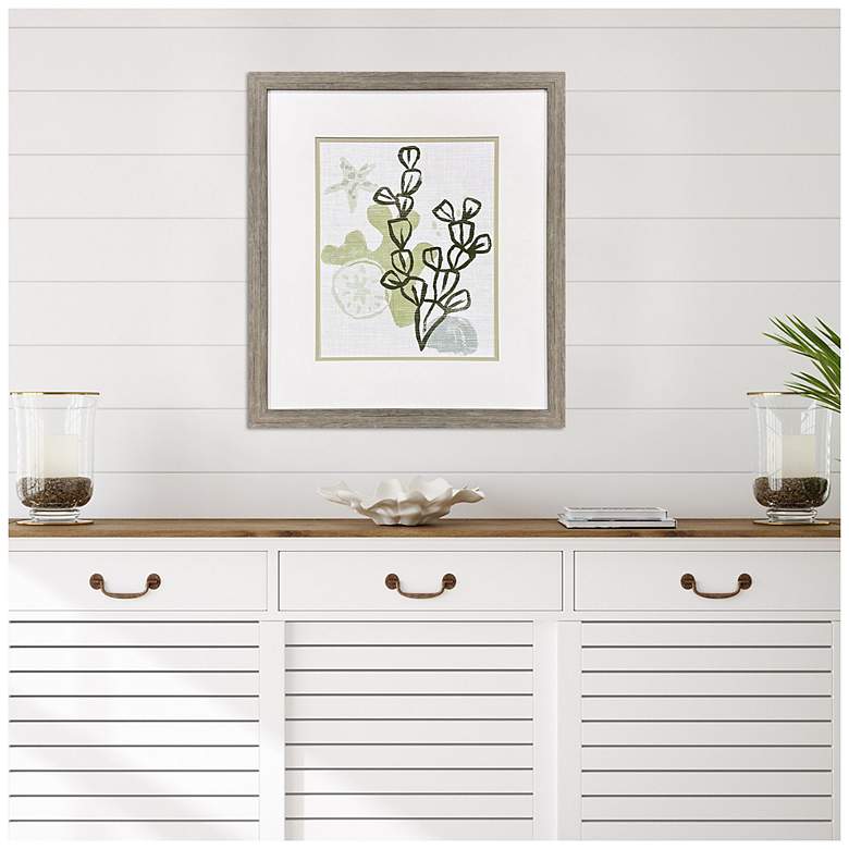 Image 4 Coral Blockprint I 28"W x 32"H Coastal Framed Art more views
