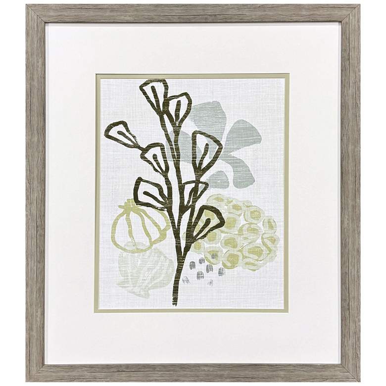 Image 1 Coral Blockprint II 28"W x 32"H Coastal Framed Art