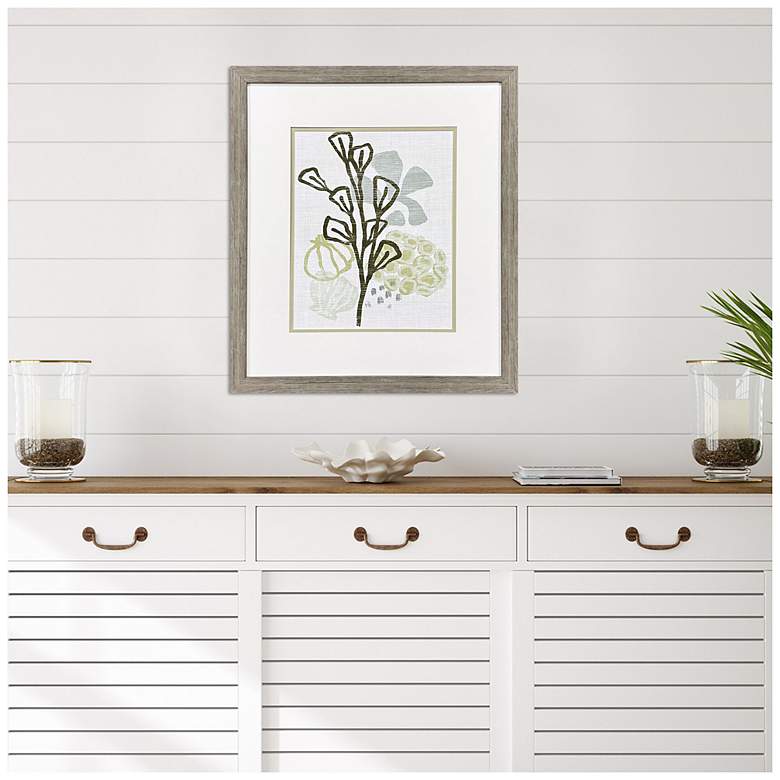 Image 4 Coral Blockprint II 28"W x 32"H Coastal Framed Art more views