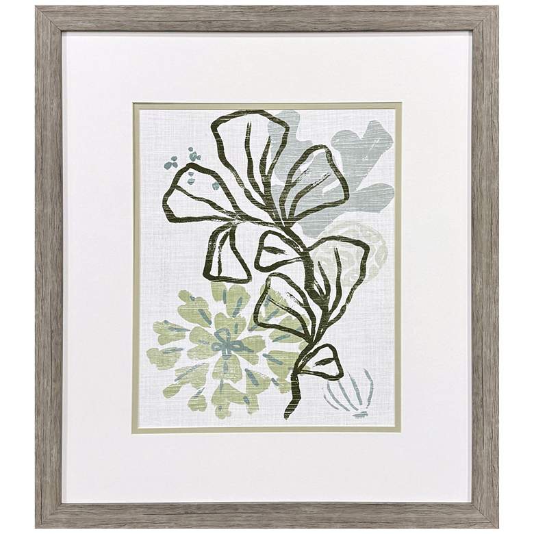 Image 1 Coral Blockprint III 28"W x 32"H Coastal Framed Art