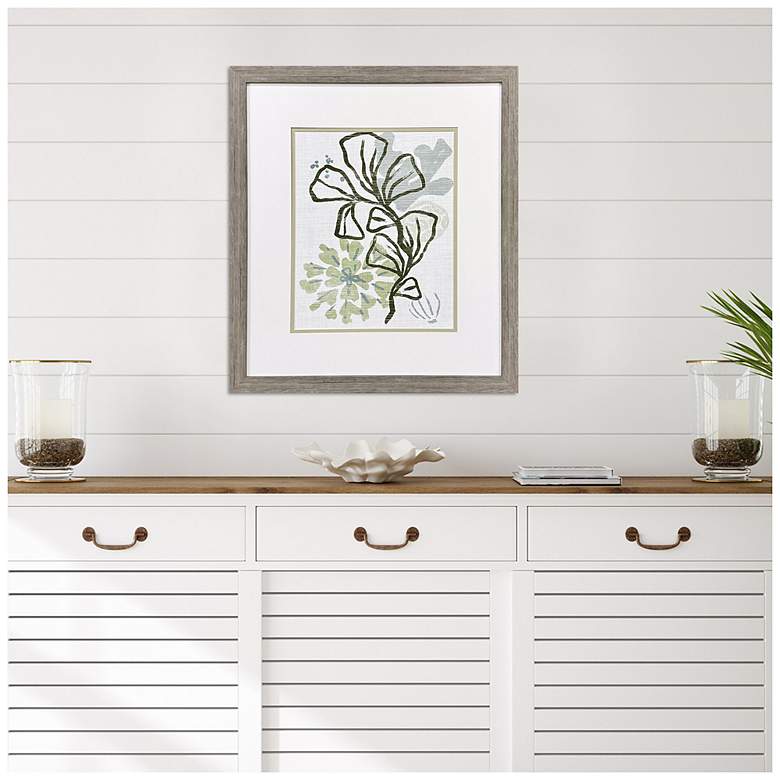 Image 4 Coral Blockprint III 28"W x 32"H Coastal Framed Art more views