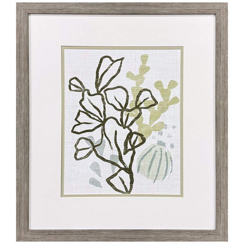 Image 1 Coral Blockprint IV 28"W x 32"H Coastal Framed Art