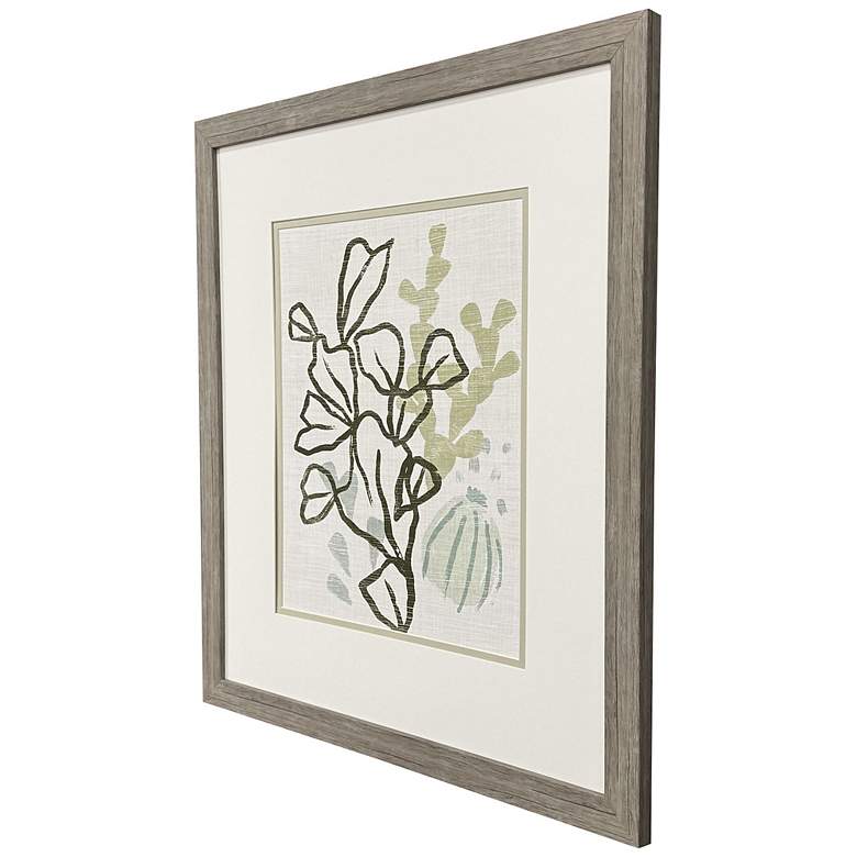 Image 2 Coral Blockprint IV 28"W x 32"H Coastal Framed Art more views