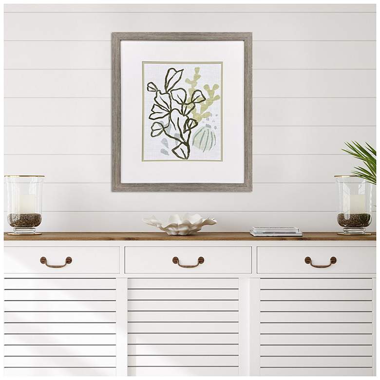 Image 4 Coral Blockprint IV 28"W x 32"H Coastal Framed Art more views
