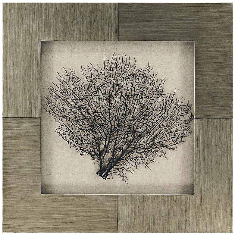 Image 1 Coral Branch 24 inch Square Decorative Ocean Wall Art