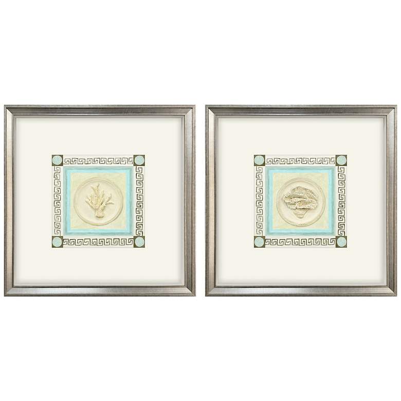 Image 1 Coral Circles I 20"W x 20"H Framed Art Set of 2