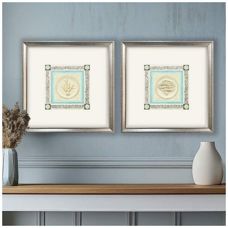 Image 4 Coral Circles I 20"W x 20"H Framed Art Set of 2 more views
