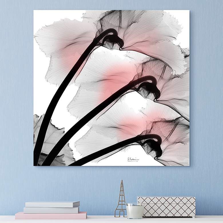 Image 1 Coral Luster Clycamen 2 24" Square Glass Graphic Wall Art
