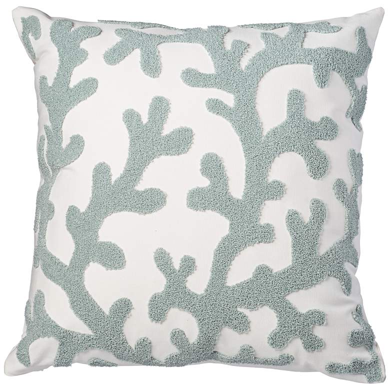 Image 1 Coral Ocean Green 18 inch Square Accent Pillow