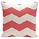 Coral Pink Chevron 20" Square Outdoor Pillow