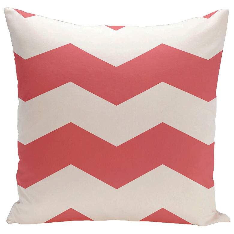 Image 1 Coral Pink Chevron 20 inch Square Outdoor Pillow