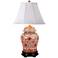 Coral Porcelain Temple Jar Table Lamp