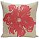 Coral Red Bloom 20" Square Decorative Pillow