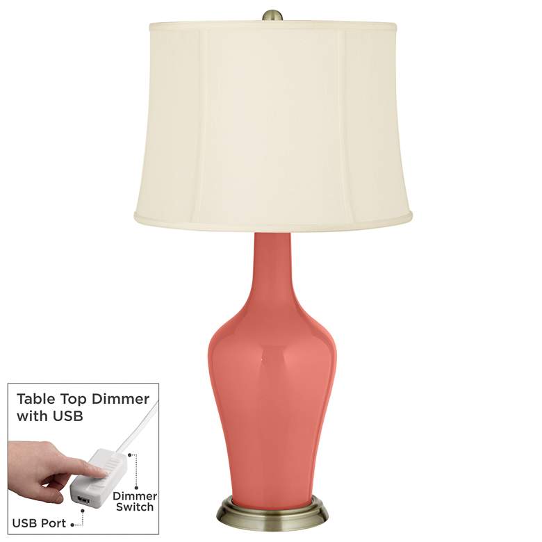 Image 1 Coral Reef Anya Table Lamp with Dimmer