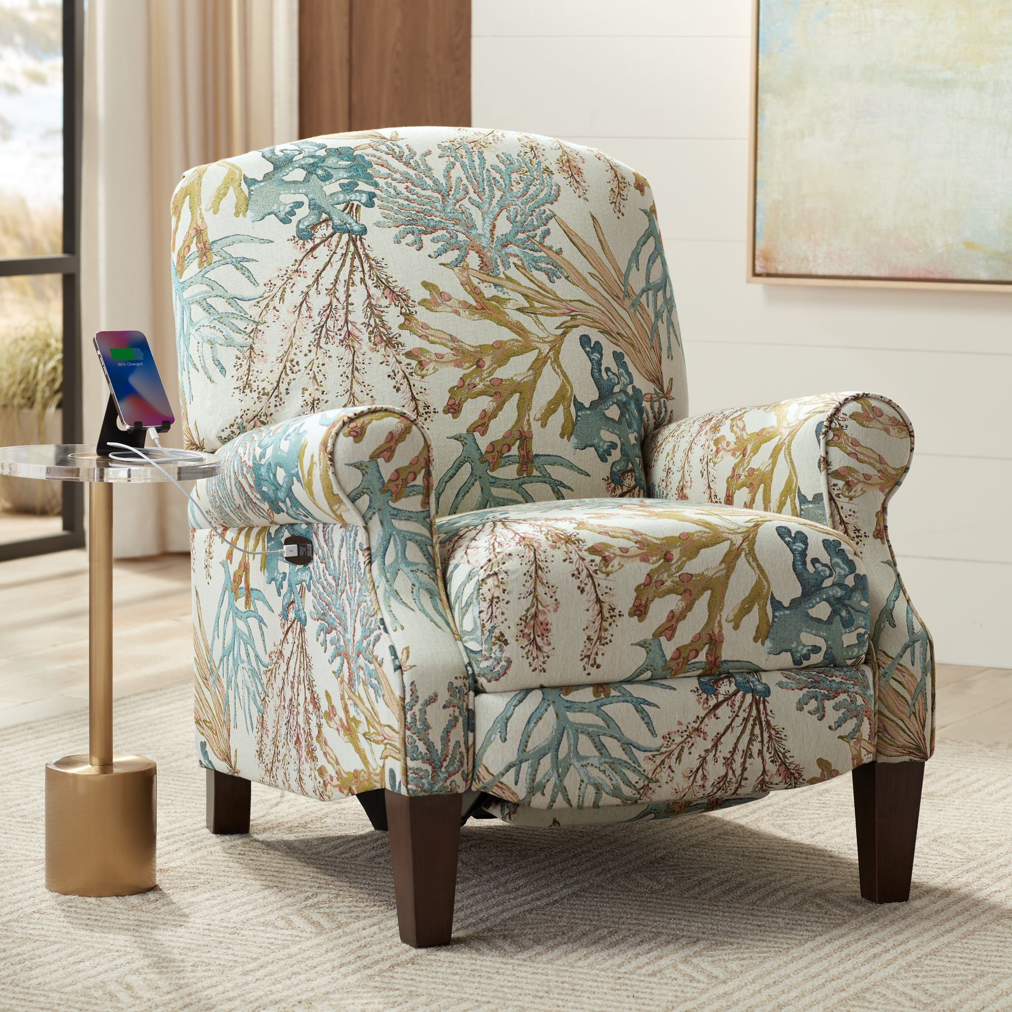 Coral upholstered chair sale