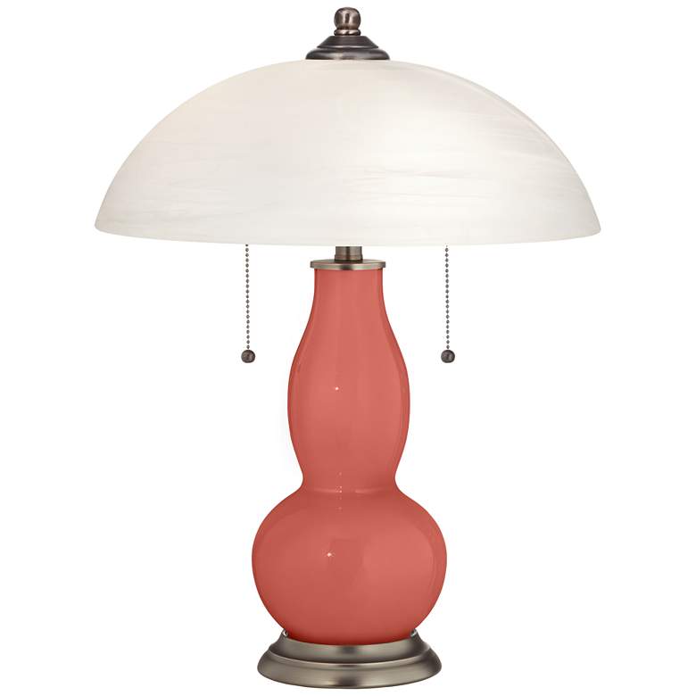 Image 1 Coral Reef Gourd-Shaped Table Lamp with Alabaster Shade