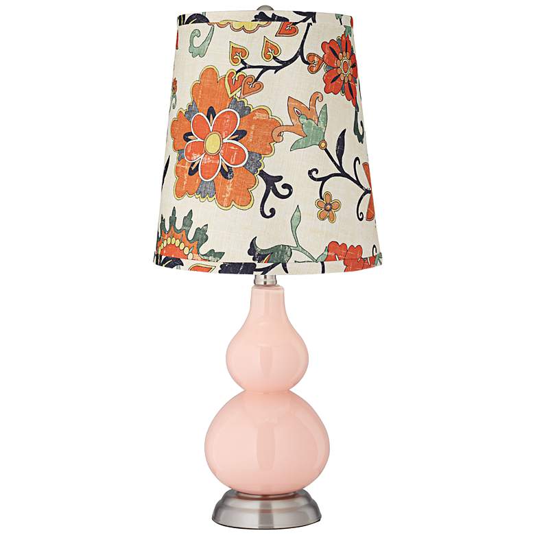 Image 1 Coral Reef Harvest Flowers Cone Small Gourd Accent Table Lamp