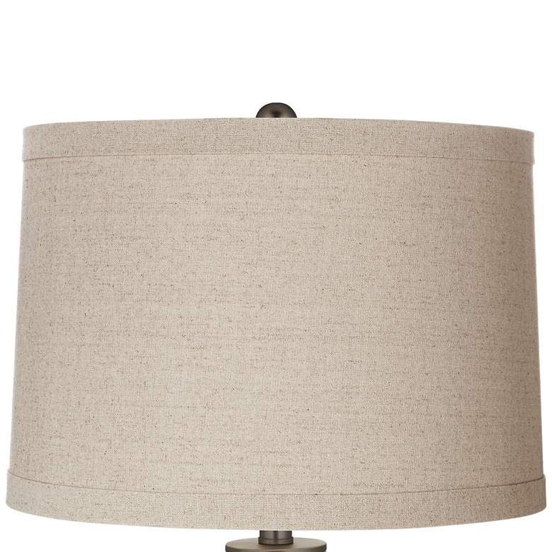 Image 2 Coral Reef Linen Drum Shade Double Gourd Table Lamp more views