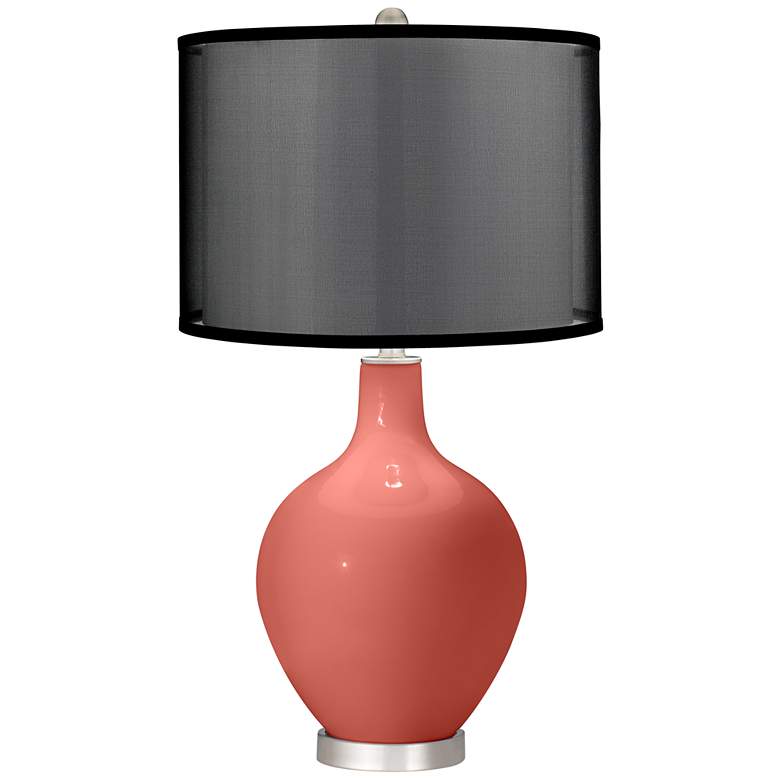 Image 1 Coral Reef Ovo Table Lamp with Organza Black Shade