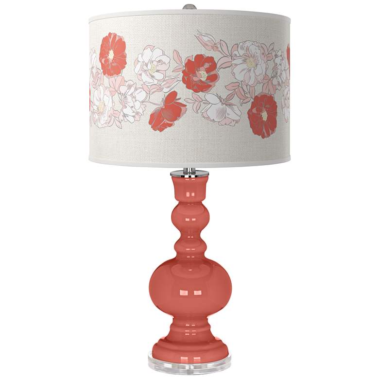 Image 1 Coral Reef Rose Bouquet Apothecary Table Lamp