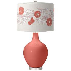 Image1 of Coral Reef Rose Bouquet Ovo Table Lamp