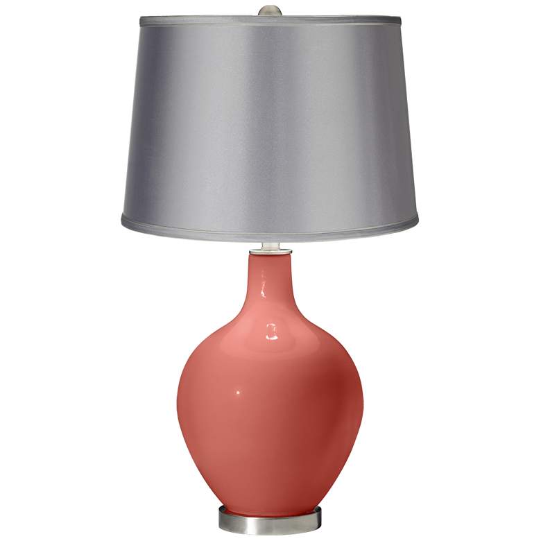 Coral Reef - Satin Light Gray Shade Ovo Table Lamp