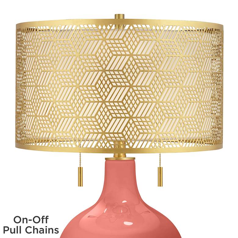 Image 2 Coral Reef Toby Brass Metal Shade Table Lamp more views
